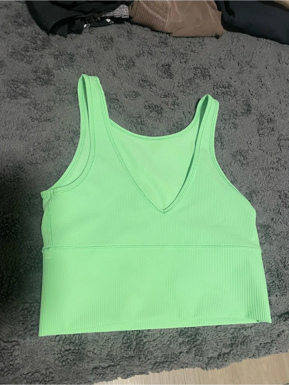Lululemon Women's Ribbed Scoop Neck Crop Tank - Neon Green